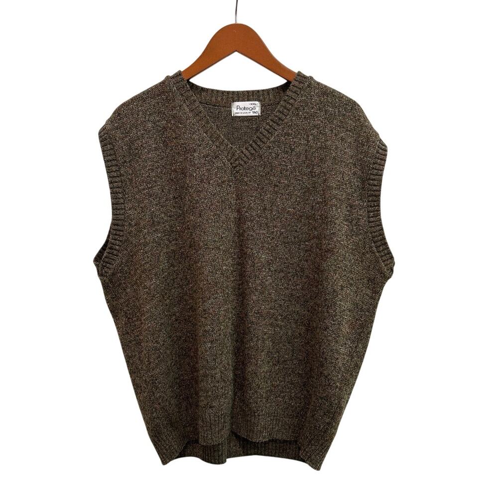 Vtg 90’s Protege Collection sweater vest, Brn Men’s XXL Grandpa Style Vest USA